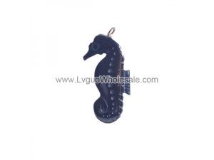 Hematite Sea Horse 15x29mm Pendant